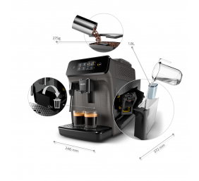 Philips | Espresso Coffee maker Series 1200 | EP1224/00 | Pump pressure 15 bar | Built-in milk frother | Fully automatic | 1500 W | Light Gray