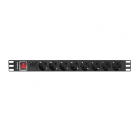 LANBERG PDU 19inch 1U 16A 8x Shuko 2m