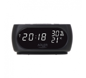 Adler | Clock with Thermometer | AD 1186 | Black