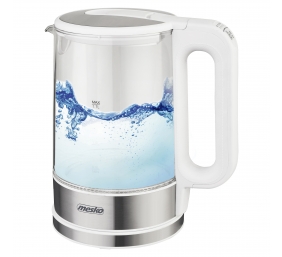 Mesko | Kettle | MS 1301w | Electric | 1850 W | 1.7 L | Glass/Stainless steel | 360° rotational base | White