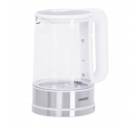 Mesko | Kettle | MS 1301w | Electric | 1850 W | 1.7 L | Glass/Stainless steel | 360° rotational base | White
