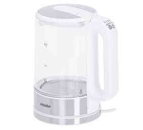 Mesko | Kettle | MS 1301w | Electric | 1850 W | 1.7 L | Glass/Stainless steel | 360° rotational base | White