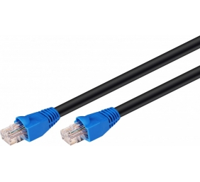 Goobay | CAT 6 Outdoor-patch cable U/UTP | 94389 | 15 m | Black | Prewired, unshielded LAN cable with RJ45 plugs for connecting network components; Double-layer polyethylene jacket protects the network cable outdoors and makes it extremely weather-resista