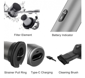 CoClean Nešiojamas automobilio dulkių siurblys C2, Pilka