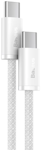 Baseus Dynamic serijos greitojo įkrovimo duomenų kabelis nuo C tipo iki C tipo 100 W 1 m baltos spa