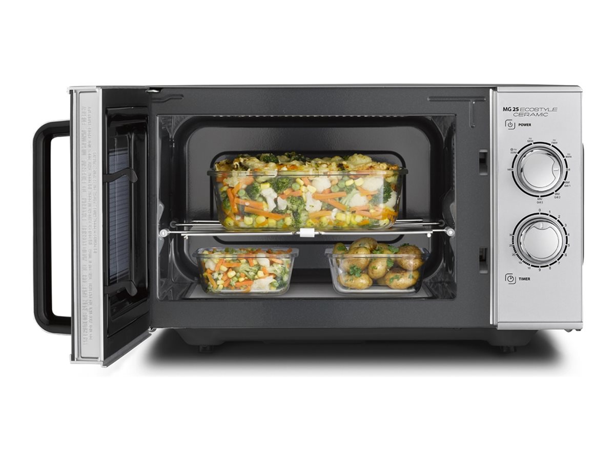 Caso | Ceramic Microwave Oven with Grill | MG 25 Ecostyle | Free standing | 25 L | 900 W | Grill | Silver