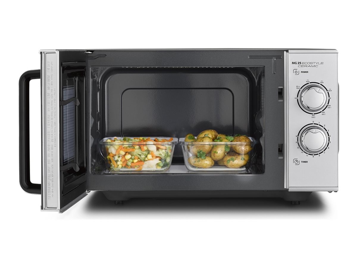 Caso | Ceramic Microwave Oven with Grill | MG 25 Ecostyle | Free standing | 25 L | 900 W | Grill | Silver