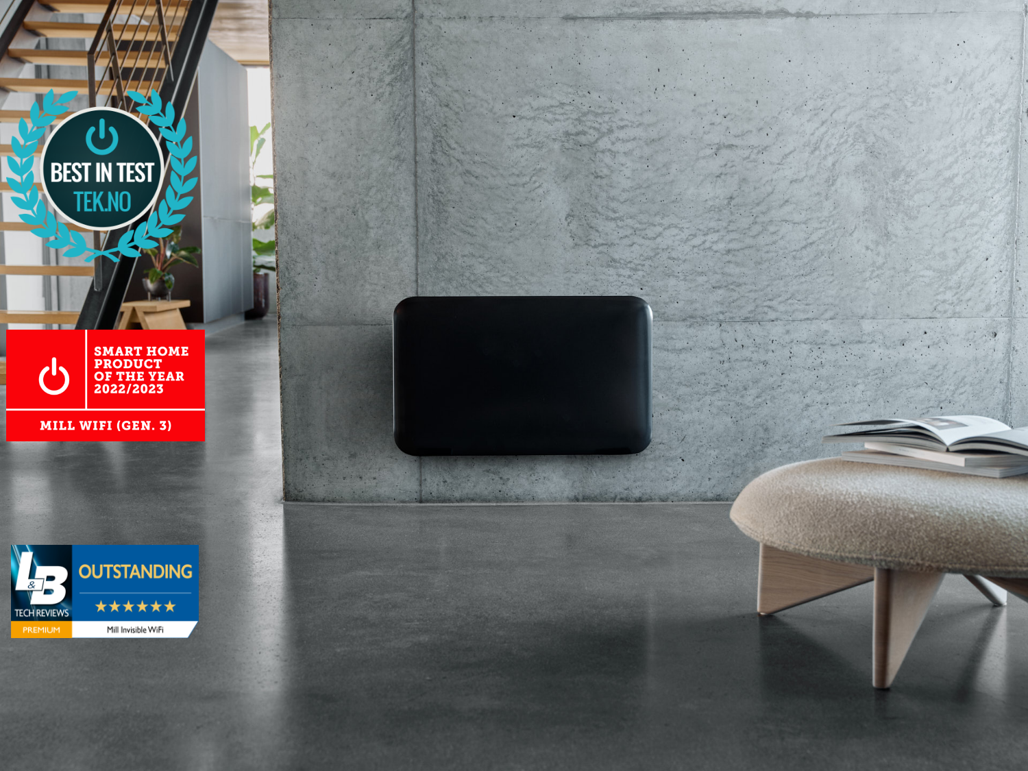Mill | Heater | PA600WIFI3B WiFi Gen3 | Panel Heater | 600 W | Suitable for rooms up to 8-11 m² | Black | IPX4
