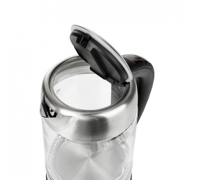 Adler | Kettle | AD 1247 NEW | With electronic control | 1850 - 2200 W | 1.7 L | Stainless steel, glass | 360° rotational base | Stainless steel/Transparent