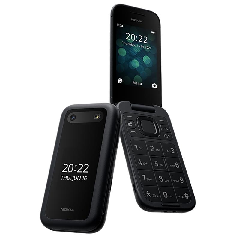 Nokia | 2660 Flip | Black | 2.8 " | TFT LCD | 240 x 320 | Unisoc | 0.128 GB | Dual SIM | Nano-SIM | Yes | Main camera 0.3 MP | Secondary camera  MP | 1450  mAh | Bluetooth | 4.2