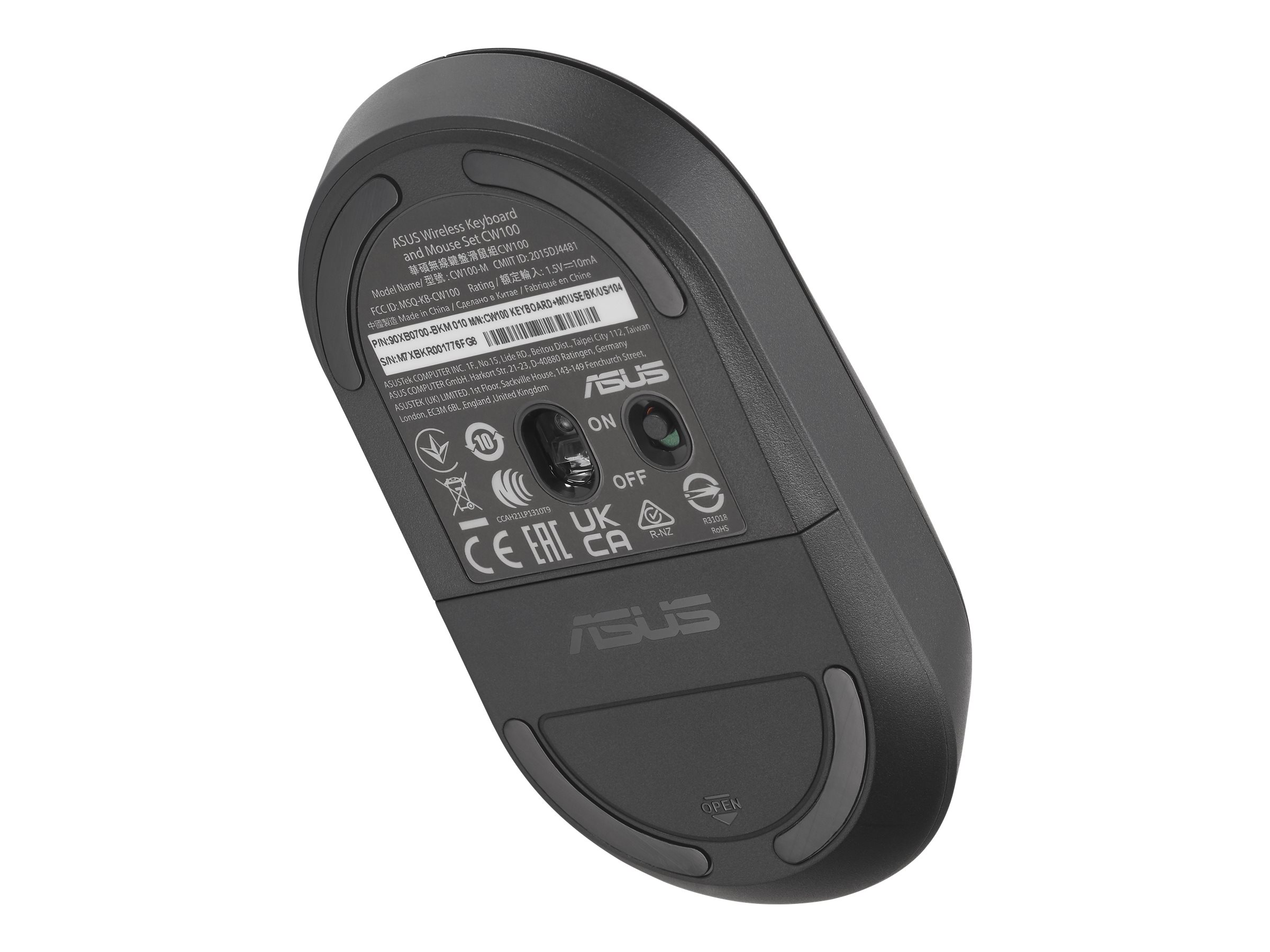 Asus | Keyboard and Mouse Set | CW100 | Keyboard and Mouse Set | Wireless | Mouse included | Batteries included | UI | Black