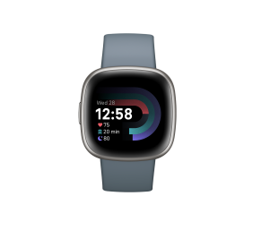 Versa 4 | Smart watch | NFC | GPS (satellite) | AMOLED | Touchscreen | Activity monitoring 24/7 | Waterproof | Bluetooth | Wi-Fi | Waterfall Blue/Platinum