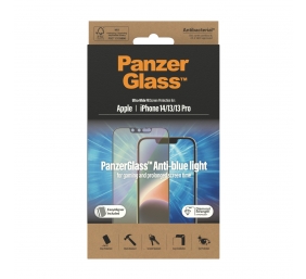 PanzerGlass | Screen protector | Apple | iPhone 14/13/13 Pro | Glass | Black | Ultra-Wide Fit; Scratch resistant; Shock resistant; Easy installation; Anti-blue light; Eye protection; Diamond strength; Antibacterial; Fingerprint resistant | Anti-blue Light