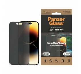PanzerGlass | Screen protector | Apple | iPhone 14 Pro | Glass | Black | Ultra-Wide Fit; Easy installation; Privacy Filter; Fingerprint resistant | Privacy