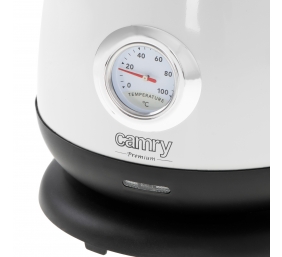 Camry | Kettle with a thermometer | CR 1344 | Electric | 2200 W | 1.7 L | Stainless steel | 360° rotational base | White