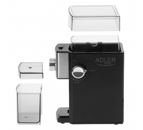 Adler | AD 4448 | Coffee Grinder | 300 W | Coffee beans capacity 250 g | Number of cups 12 per container pc(s) | Black