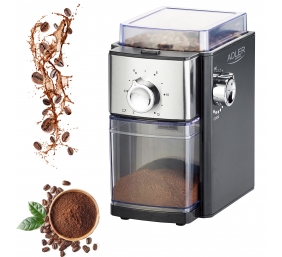 Adler | AD 4448 | Coffee Grinder | 300 W | Coffee beans capacity 250 g | Number of cups 12 per container pc(s) | Black