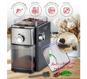 Adler | AD 4448 | Coffee Grinder | 300 W | Coffee beans capacity 250 g | Number of cups 12 per container pc(s) | Black