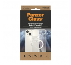 PanzerGlass | HardCase MagSafe Compatible | Back protection | Apple | iPhone 14/13 | 100% Recycled Polyurethane (TPU) | Clear | MagSafe compatible; Military Grade Standard; 100% recycled frame material