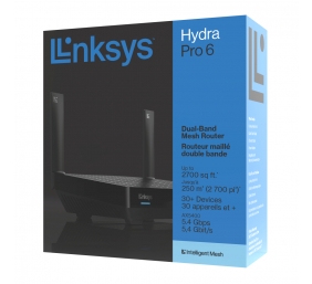 Linksys Dual-Band AX5400 Mesh WiFi 6 Router MR5500-KE Hydra Pro 6 802.11ax, 574 + 4804 Mbit/s, 10/100/1000 Mbit/s, Ethernet LAN (RJ-45) ports 5, Antenna type 2x External