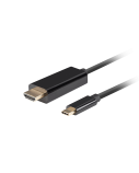 Lanberg USB-C to HDMI Cable, 0.5 m 4K/60Hz, Black Lanberg | USB-C to HDMI Cable | CA-CMHD-10CU-0005-BK | 0.5 m | Black