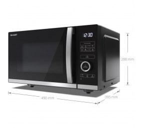 Sharp | YC-QS254AE-B | Microwave Oven | Free standing | 25 L | 900 W | Black