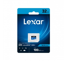 Lexar 64GB High-Performance 633x microSDHC UHS-I, up to 100MB/s read 20MB/s write | Lexar | Memory card | LMS0633064G-BNNNG | 64 GB | microSDXC | Flash memory class UHS-I