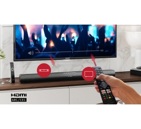 Sharp HT-SB100 2.0 Soundbar for TV above 32", HDMI ARC/CEC, Aux-in, Optical, Bluetooth, USB, 80cm, Gloss Black | Sharp | Yes | Soundbar for TV above 32" | HT-SB100 | Black | No | USB port | AUX in | Bluetooth | Wireless connection