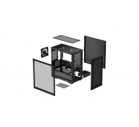 Deepcool | CH370 | Side window | Black | Micro ATX | Power supply included No | ATX PS2