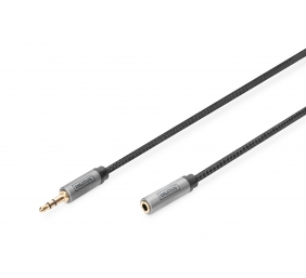 Digitus | AUX Audio Cable Stereo 3.5mm Male to Female Aluminum Housing | DB-510210-018-S