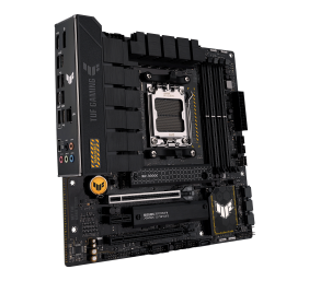 Asus | TUF GAMING B650M-PLUS | Processor family AMD | Processor socket  AM5 | DDR5 DIMM | Memory slots 4 | Supported hard disk drive interfaces 	SATA, M.2 | Number of SATA connectors 4 | Chipset AMD B650 | micro-ATX
