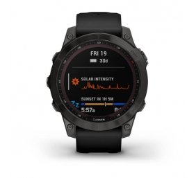 Išmanusis laikrodis Garmin Fenix 7 Sapphire Solar Edition Black DLC Titanium/Black Band 47mm