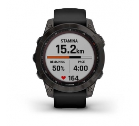 Išmanusis laikrodis Garmin Fenix 7 Sapphire Solar Edition Black DLC Titanium/Black Band 47mm