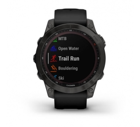 Išmanusis laikrodis Garmin Fenix 7 Sapphire Solar Edition Black DLC Titanium/Black Band 47mm
