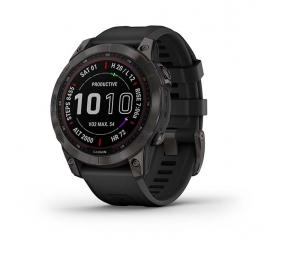Išmanusis laikrodis Garmin Fenix 7 Sapphire Solar Edition Black DLC Titanium/Black Band 47mm