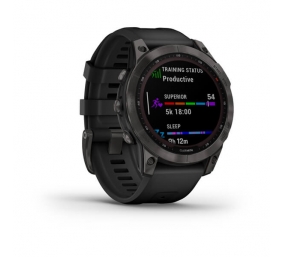 Išmanusis laikrodis Garmin Fenix 7 Sapphire Solar Edition Black DLC Titanium/Black Band 47mm