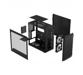 Fractal Design | Focus 2 | Side window | RGB Black TG Clear Tint | Midi Tower | Power supply included No | ATX