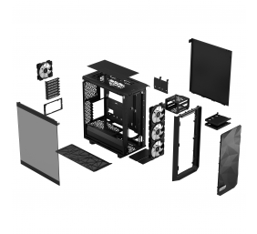 Fractal Design | Meshify 2 Compact Lite RGB | Side window | Black TG Light | Mid-Tower | Power supply included No | ATX