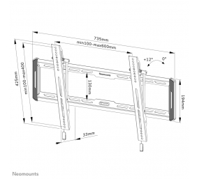 Neomounts Wall mount | WL35-550BL16 TV mount | Tilt | 42-86 " | Maximum weight (capacity) 60 kg | Black