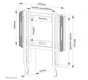 Neomounts Wall mount | WL30-550BL12 TV mount wall | 24-65 " | Maximum weight (capacity) 40 kg | Black