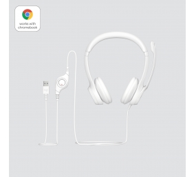 Logitech H390 USB Laidinės ausinės, USB Type-A, Off-white