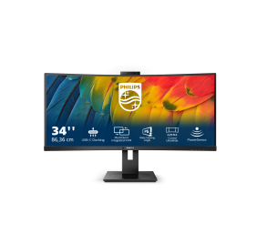 Philips | Curved Monitor | 34B1U5600CH/00 | 34 " | VA | WQHD | 21:9 | 120 Hz | 4 ms | 3440 x 1440 | 350 cd/m² | HDMI ports quantity 1 | Black