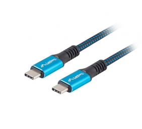 Lanberg | USB-C to USB-C Cable | CA-CMCM-45CU-0005-BK | 0.5 m | Black/Blue