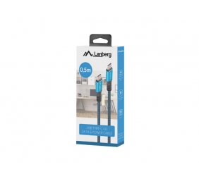 Lanberg | USB-C to USB-C Cable | Black/Blue | 0.5 m