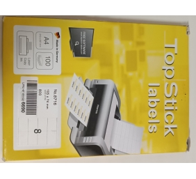 Ecost prekė po grąžinimo, Lipnios daugiafunkcinės etiketės Topstick, 8 etiketės A4 lape, 800 etikeči