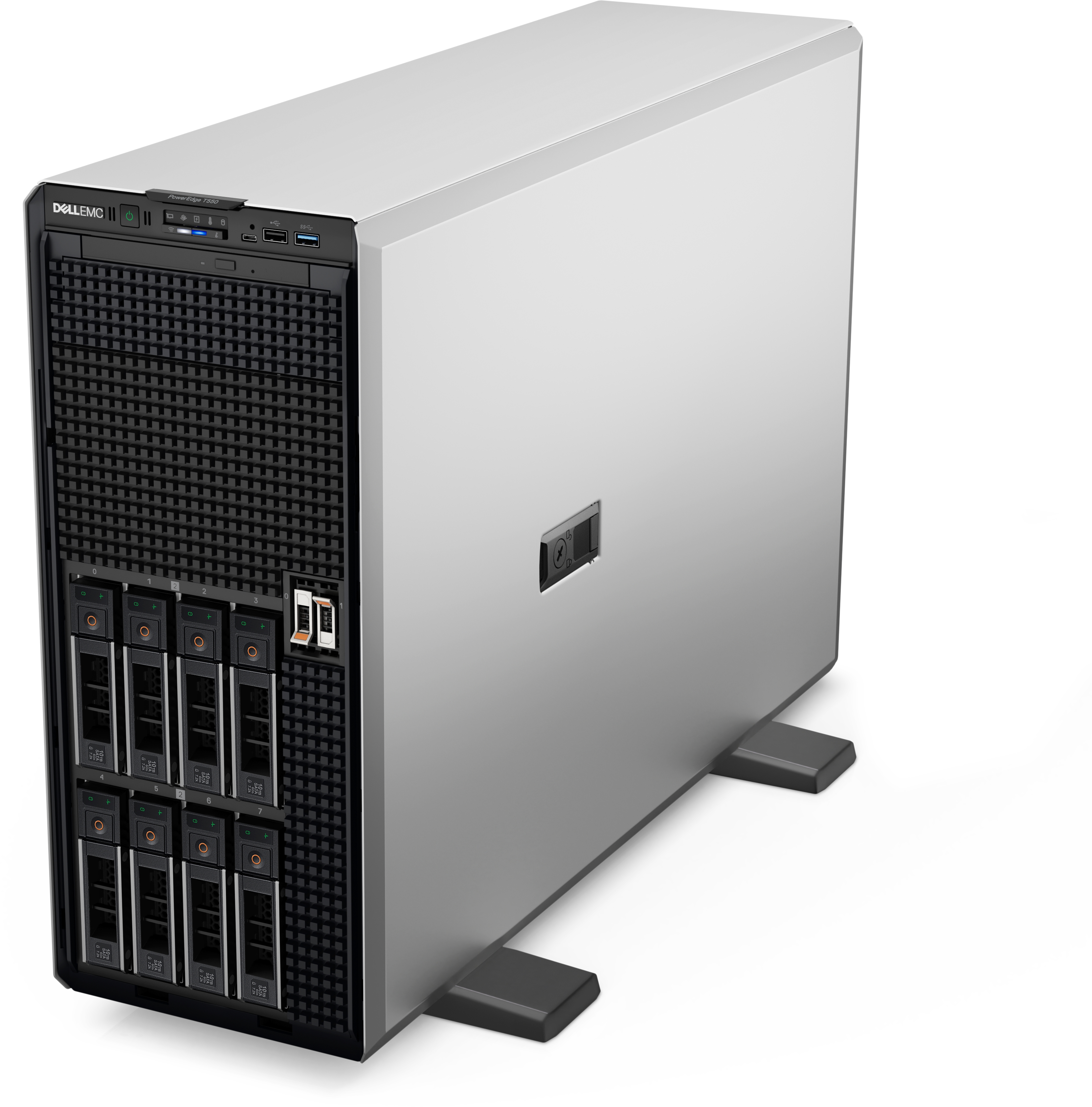 Dell PowerEdge T550 Tower Intel Xeon 2x Silver 4310 2.1 GHz 18 MB 12C 24T No RAM, No HDD Up to 8 x 3.5" PERC H755 Power supply 2x800 W iDRAC9 Enterprise No OS Warranty Basic NBD OnSite 36 month(s)