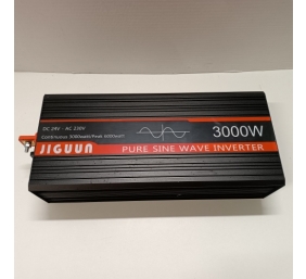 Ecost prekė po grąžinimo, JIGUUN 3000 W 24 V į 230 V įtampos keitiklis su 2 kintamosios srovės lizda