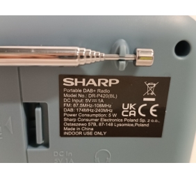 Ecost prekė po grąžinimo, SHARP DR-P420 (BL) Tokyo Nešiojamasis skaitmeninis radijo imtuvas (DAB/DAB