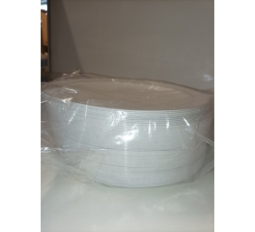 Ecost prekė po grąžinimo, MATANA 120 baltų plastikinių lėkščių su sidabriniais kraštais, 2 dydžiai (