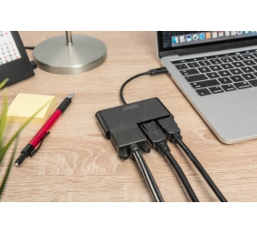 Digitus USB-C 3in1 Triple Monitor Adapter (HDMI, DP, VGA) | USB-C Graphics Adapter